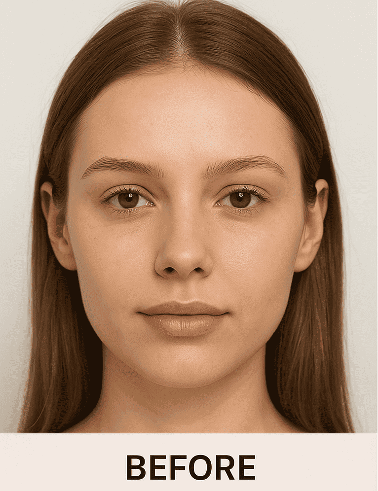 Antes de micropigmentación en cejas