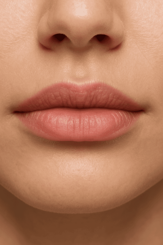 Procedimiento de micropigmentación antes en labios